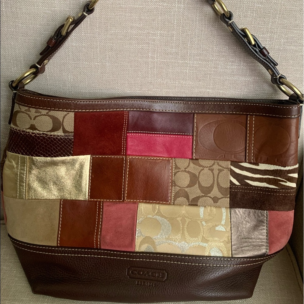 COACH a patchwork Holiday Limited Edition tote.